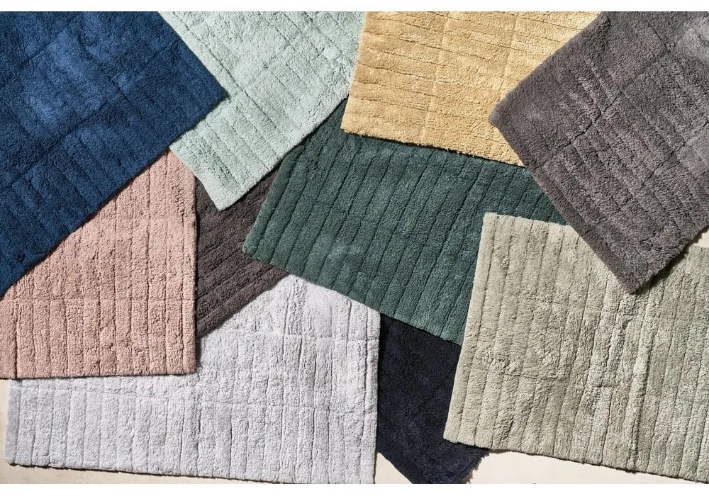 Zielonobeżowy dywanik łazienkowy 80x50 cm Tiles − Zone