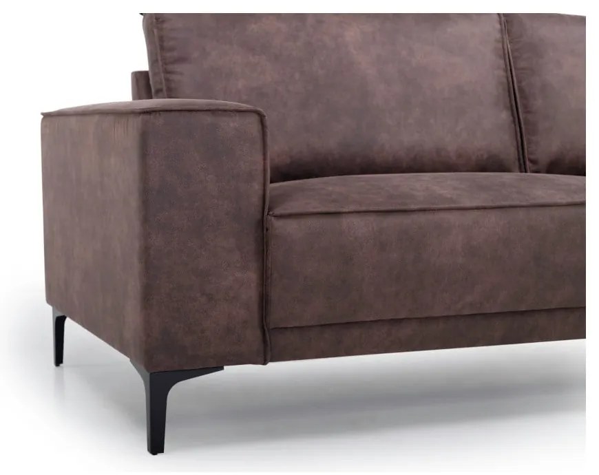 Brązowa sofa z imitacji skóry 164 cm Copenhagen – Scandic