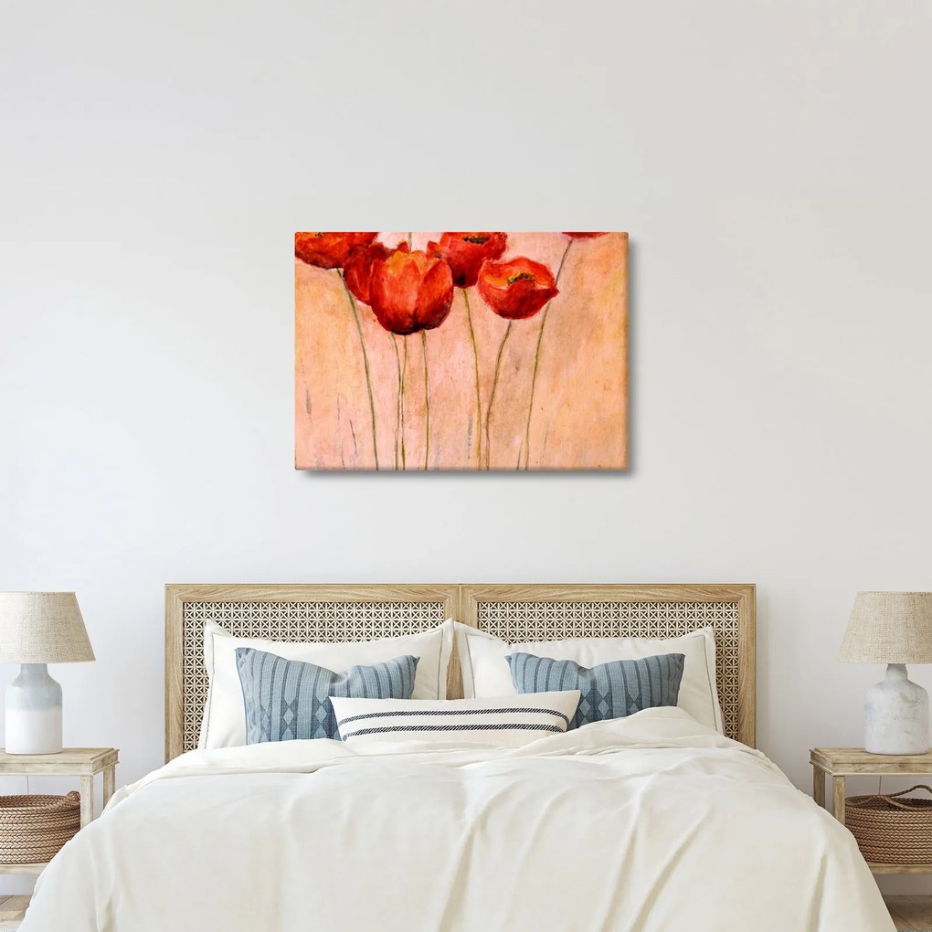 Obraz - Czerwone tulipany (70x50 cm)