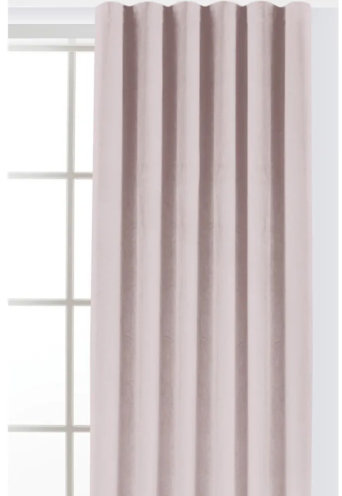 Jasnoróżowa aksamitna zasłona częściowo zaciemniająca (dimout) 265x270 cm Velto – Filumi