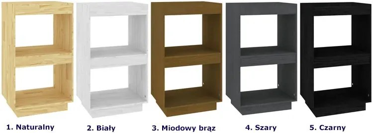 Minimalistyczny drewniany regał miodowy brąz - Lika 6X