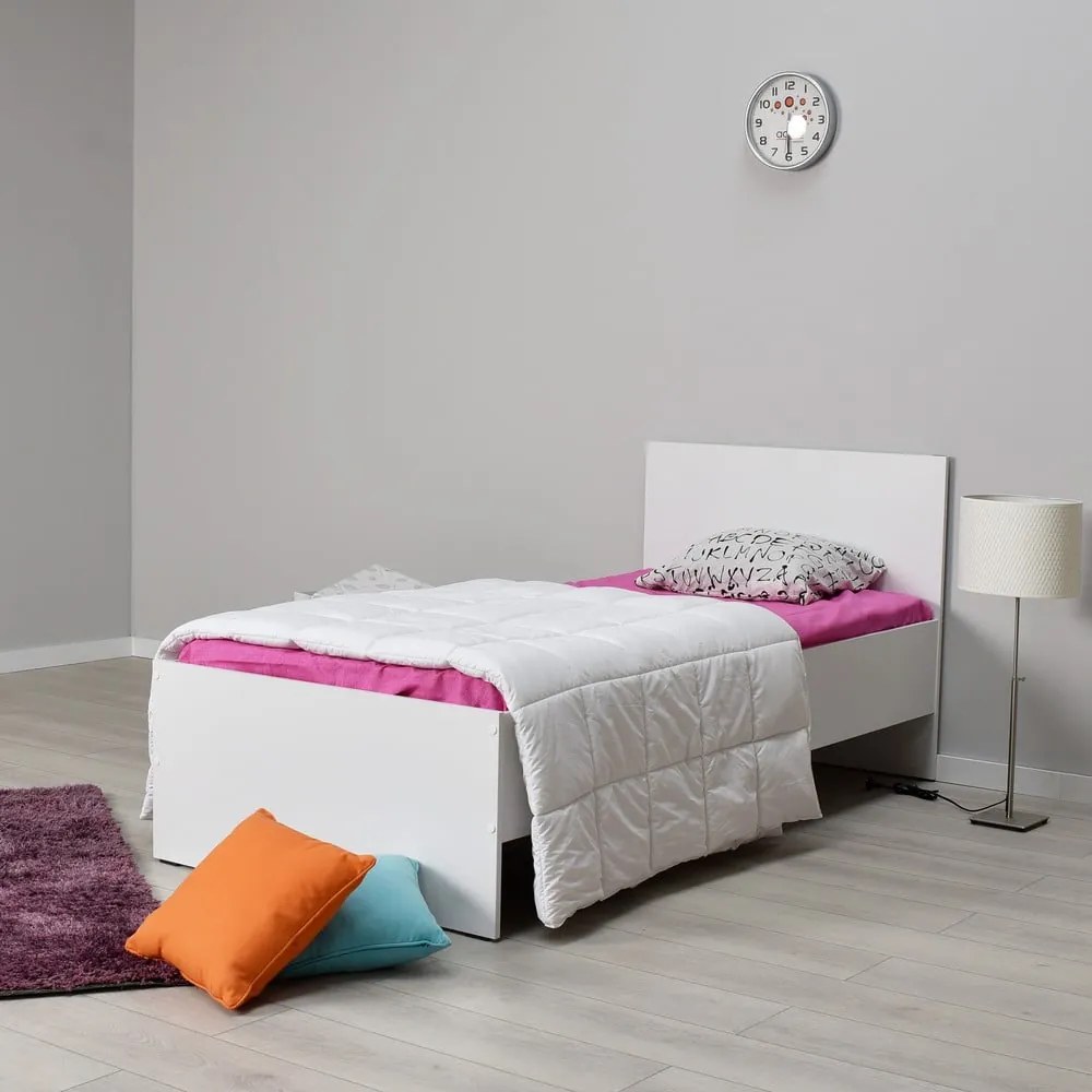 Białe łóżko jednoosobowe 90x190 cm KRY – Kalune Design