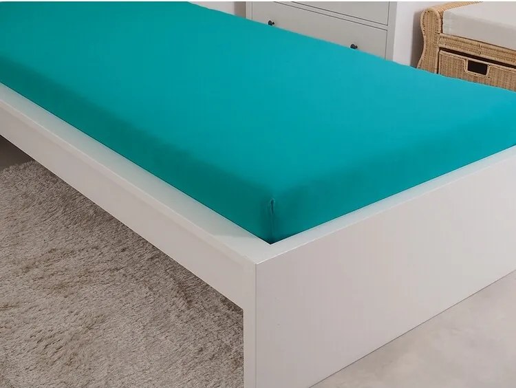4Home prześcieradło jersey Ideal zielony turkus, 60 x 120 cm