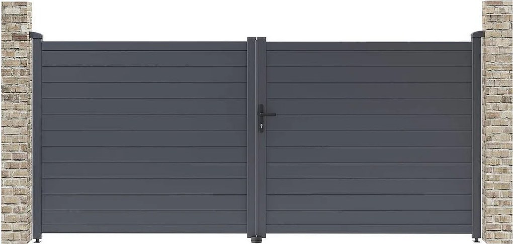 Brama aluminiowa "Marc" - 349.5 x 155.9 cm - Szara