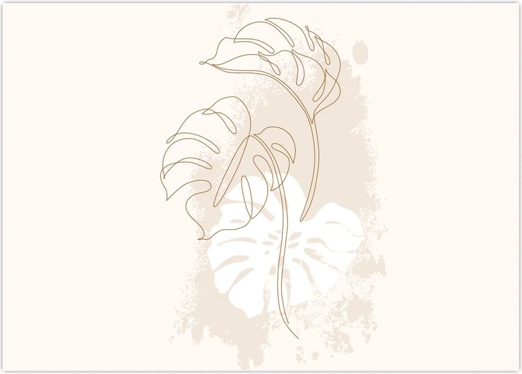 Obraz - Line art monstera N⁰1 (70x50 cm)