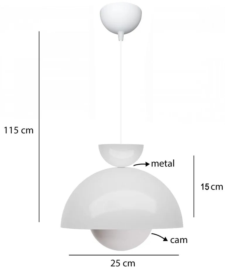 Lampa wisząca z metalowym kloszem ø 25 cm Arta – Opviq lights