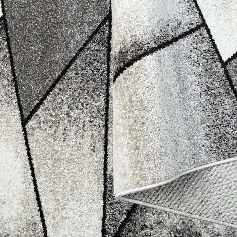 Dywan nowoczesny Perlage Wielokąty beżowo-szary 80 cm x 150 cm