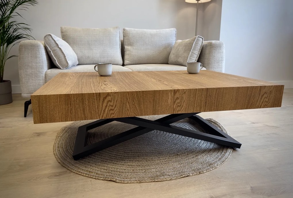 Ławostół podnoszony i rozkładany Sanna U, obłóg dębowy