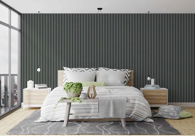 Akustyczne panele lamelowe 2 szt. khaki H4-S18