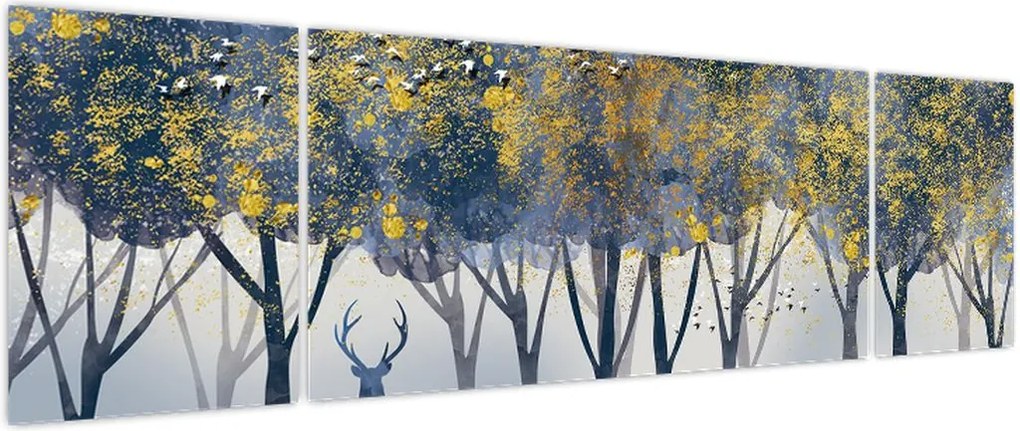 Obraz jelenia w lesie (170x50 cm)