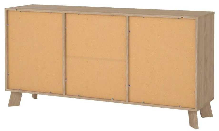 Biało-naturalna komoda w dekorze dębu 147x73x39 cm Ikast – Tvilum
