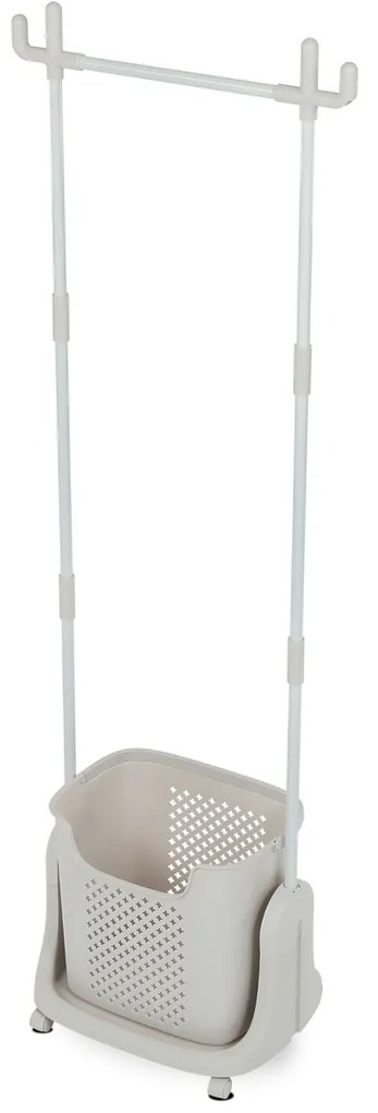 Stojak na ubrania z koszem GD-186 BGE, plastik,biały