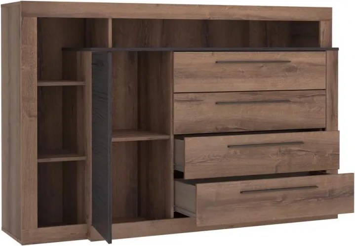 Elegancka komoda pokojowa z szufladami i szafką Bellevue 351