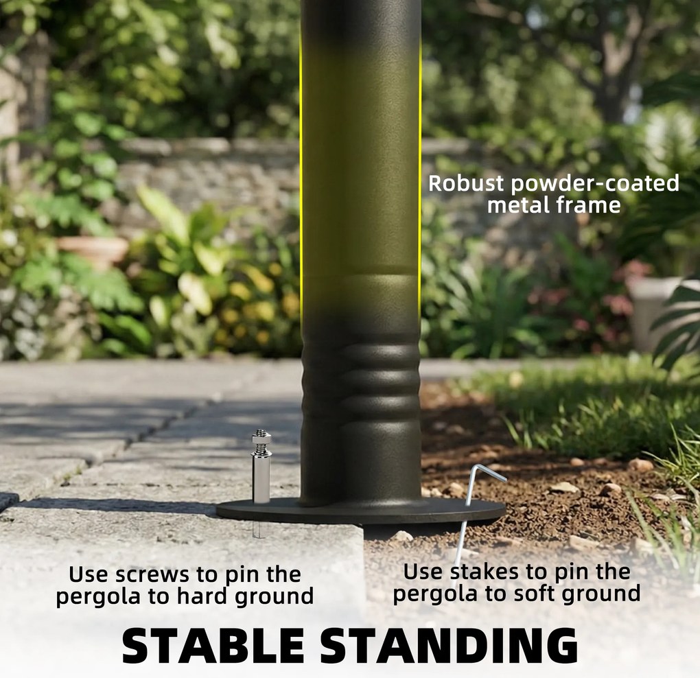 Outsunny Przyścienna Pergola z Metalową Ramą i Zadaszeniem, Odporna na Warunki Pogodowe, 3 x 1,8 x 2,3 m, Kremowa | Aosom PL