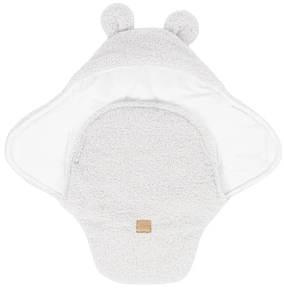 Rożek niemowlęcy z materiału sherpa w kolorze kości słoniowej 45x80 cm – Meowbaby