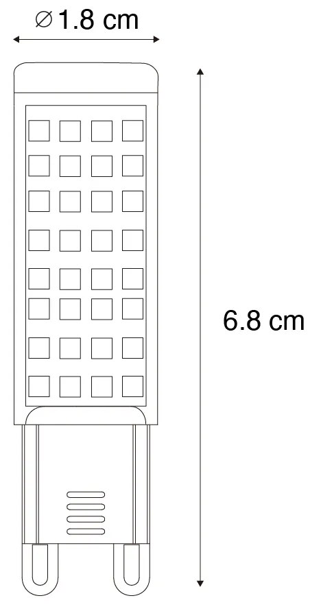 Zestaw 5 ściemnialnych żarówek LED G9 5,5W 500 lm 2700K