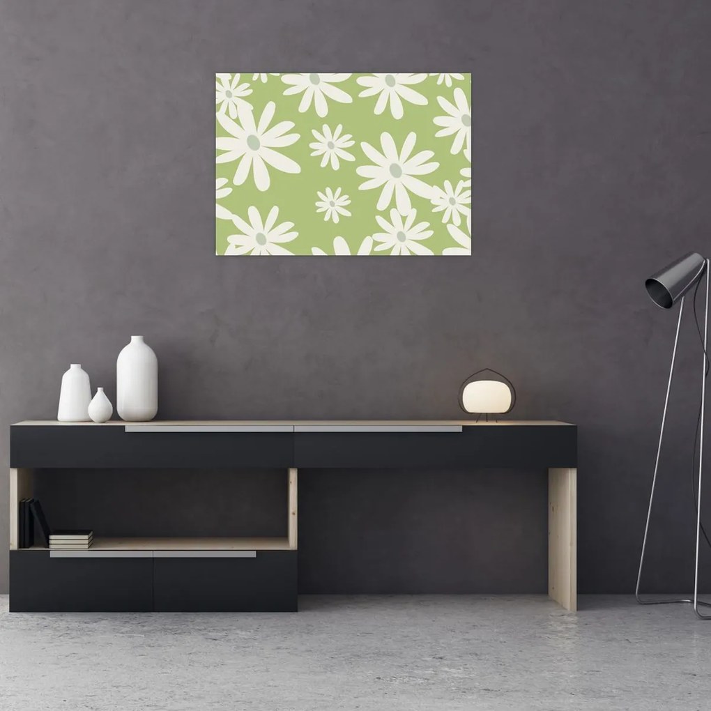 Obraz - Hipisi, zielone kwiaty N⁰1 (70x50 cm)