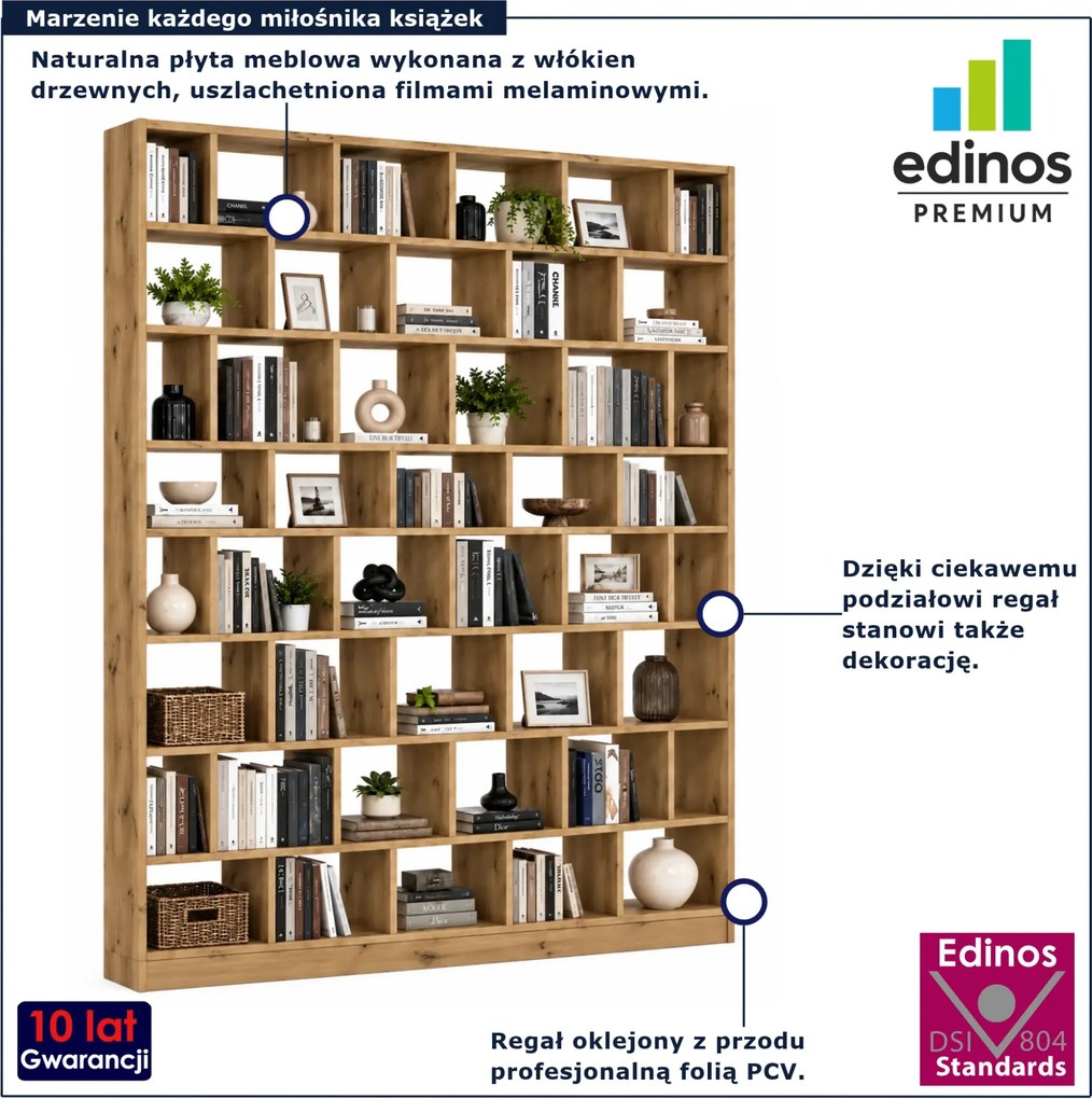 Ogromny regał na książki biblioteczka dąb artisan W0-B06