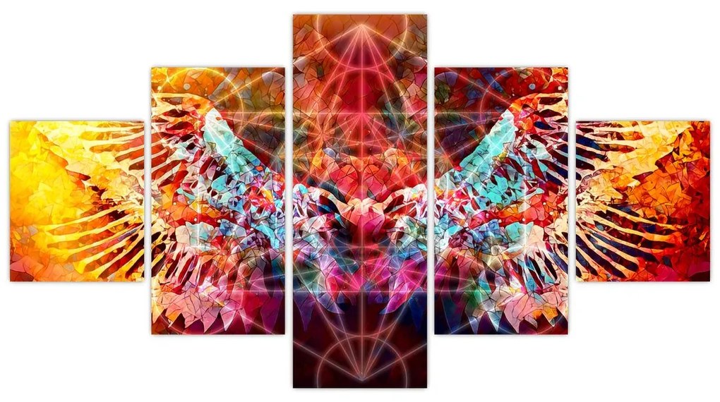 Obraz - Merkaba ze skrzydłami, abstrakcja (125x70 cm)