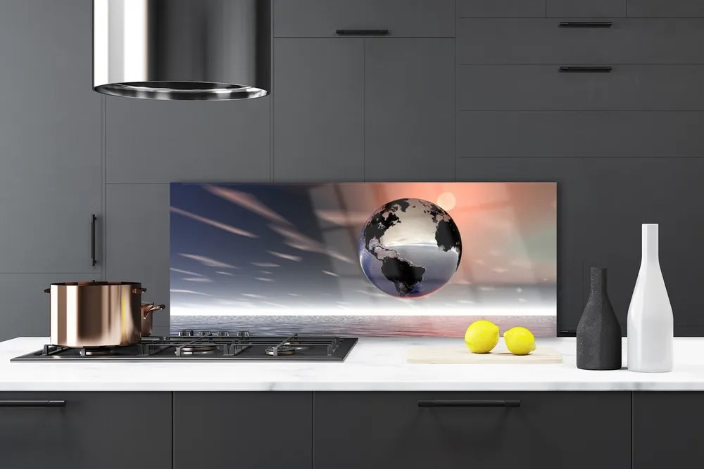 Panel Szklany do Kuchni Artystyczna Wizja Planety Ziemia