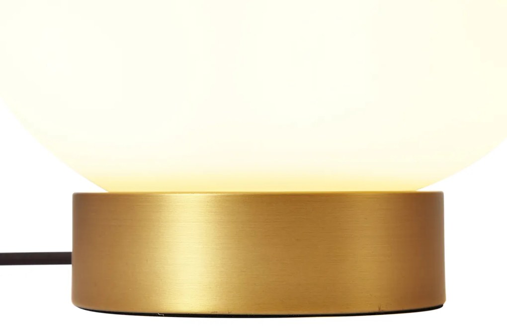 Designerska lampa stołowa mosiężna ze szkłem opalowym - Sally