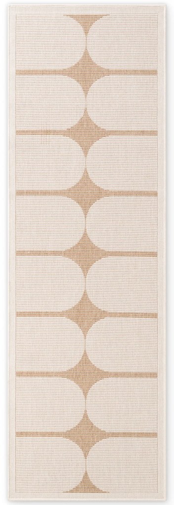 Dywan zewnętrzny dwustronny Duet kremowo-beżowy 80 cm x 250 cm