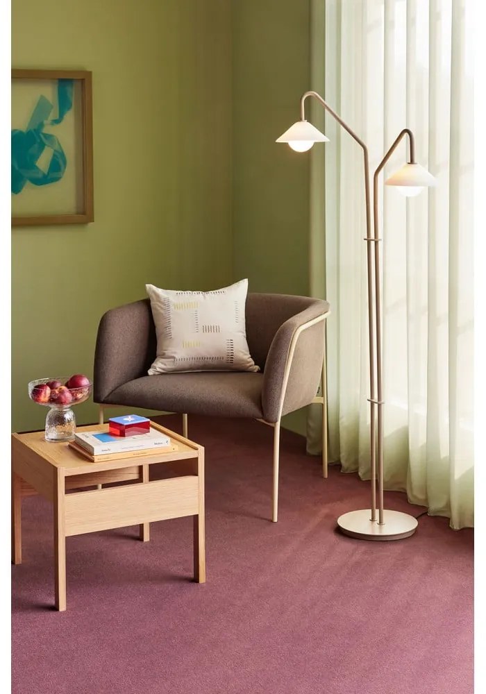Beżowa lampa stojąca ze szklanym kloszem (wysokość 165 cm) Come – Hübsch