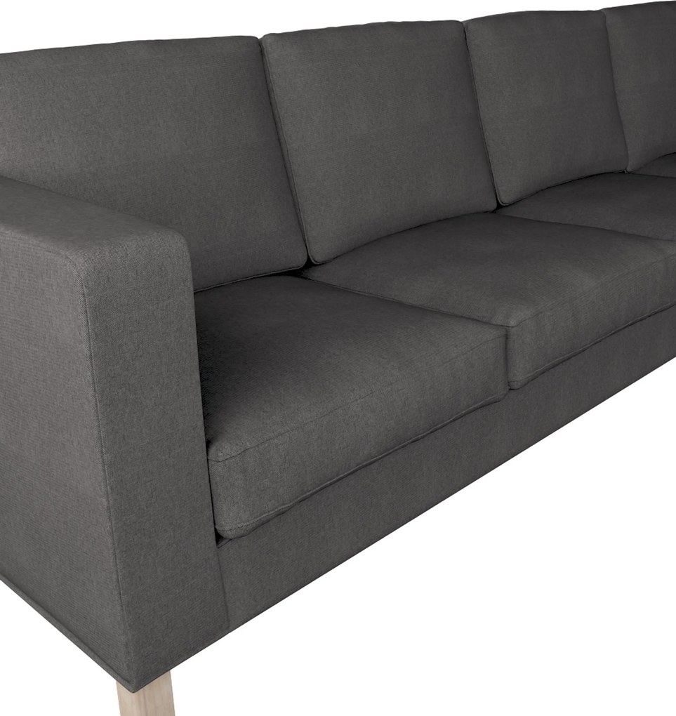 Pokrowiec na sofę narożną lewostronną Karlanda kolor szary tkanina strukturalna