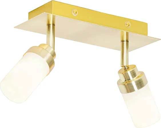 Nowoczesny reflektor łazienkowy mosiądz 2-światła IP44 - Japie