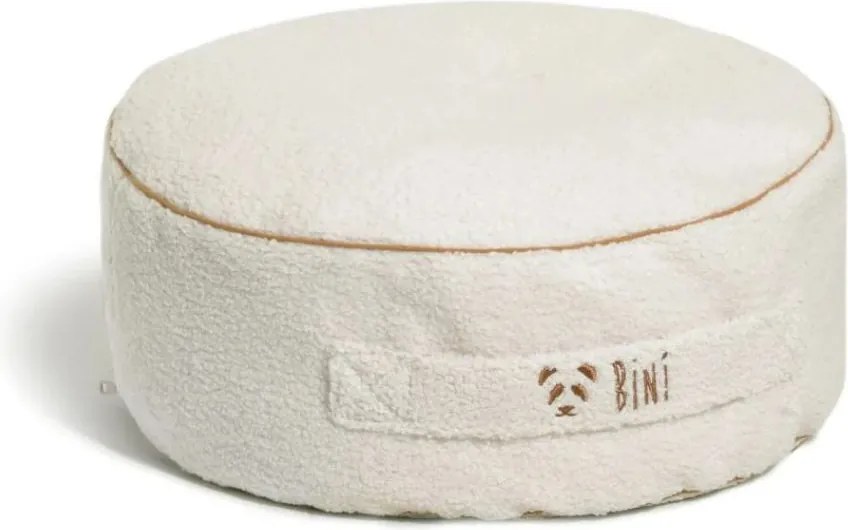 Mała okrągła pufa do pokoju dziecięcego BINI SOFT CINNAMON - S