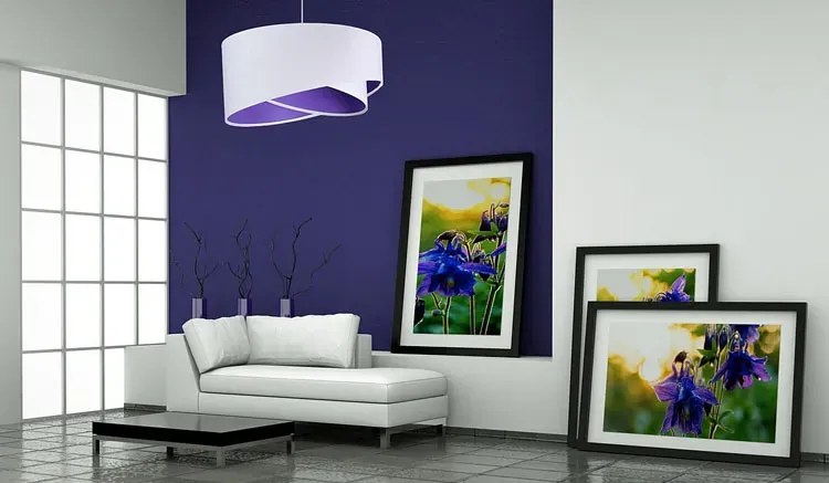 Biało-fioletowa lampa wisząca nad stół - EX990 W5-Z87