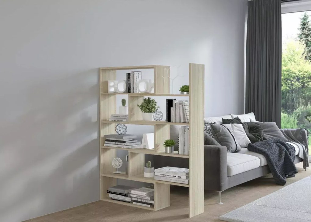 Wysoki regał stojący Karo 1 Sonoma z półkami w stylu loft