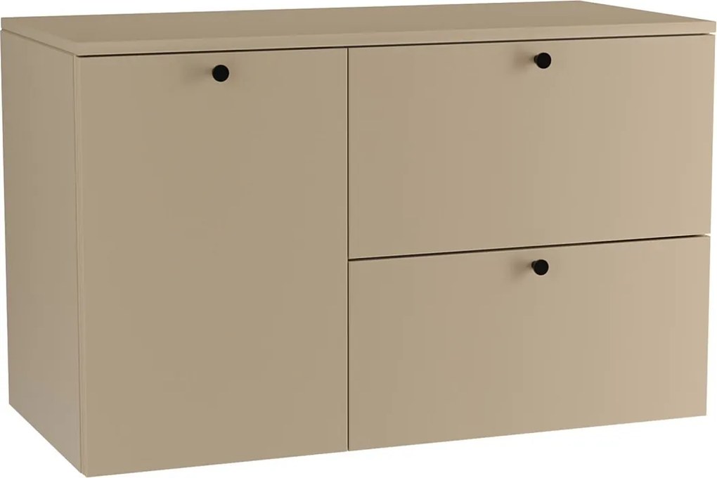 Szafka pod umywalkę WENA, gładkie fronty, z koszem na pranie, Beti, 100x60x47 cm, Cappuccino