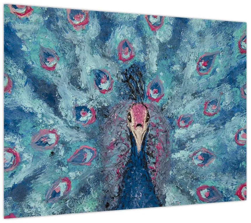 Obraz namalowanego pawia (70x50 cm)