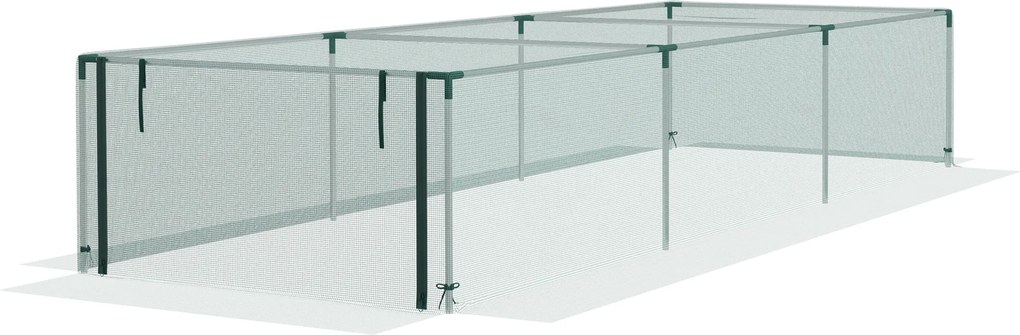 Outsunny Siatka Ogrodowa 125x373m z Drzwiami na Zamek Błyskawiczny Ochrona Przed Owadami Zielona | Aosom PL
