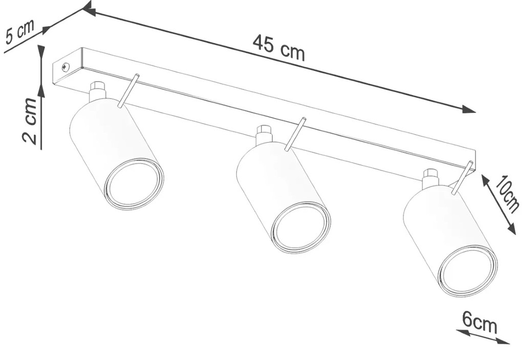 Zielona potrójna lampa sufitowa w loftowym stylu - M064 B6-L80