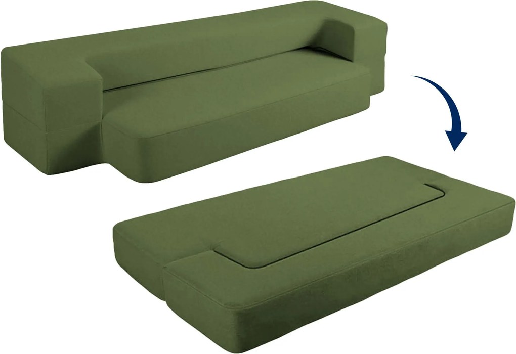 Sofa-materac 2w1 zielona oliwkowy