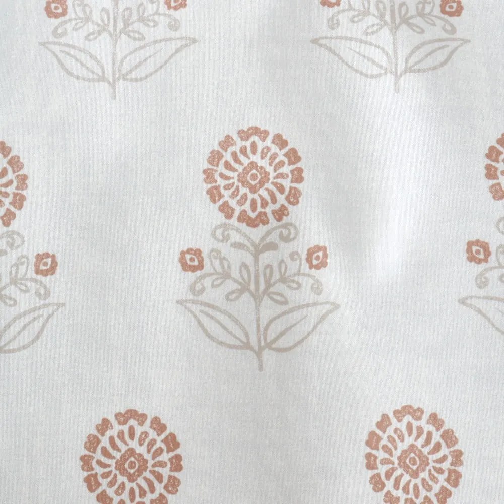Biała pościel jednoosobowa 135x200 cm Woodblock Floral – Pineapple Elephant