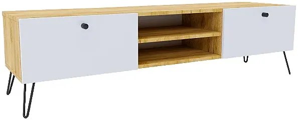 Szafka pod telewizor dąb craft + biały E7-D98