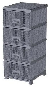 Aldotrade Komoda z 4 szufladami RETRO NEW, szara