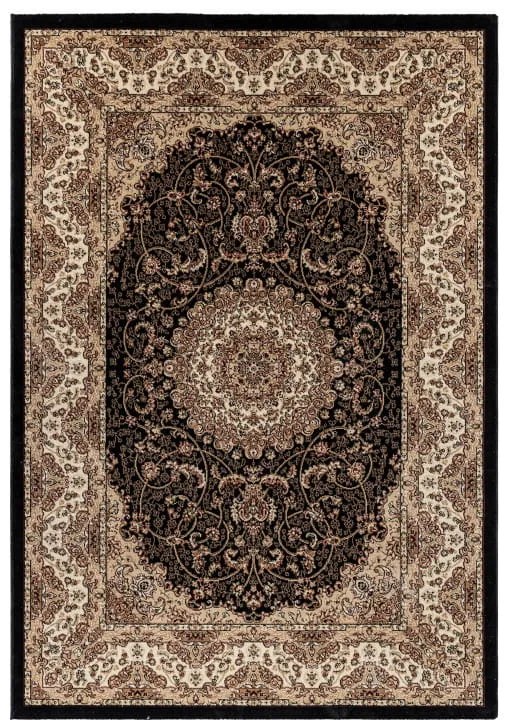 Dywan klasyczny Kashmir Ornament beżowo-czarny 300 cm x 400 cm