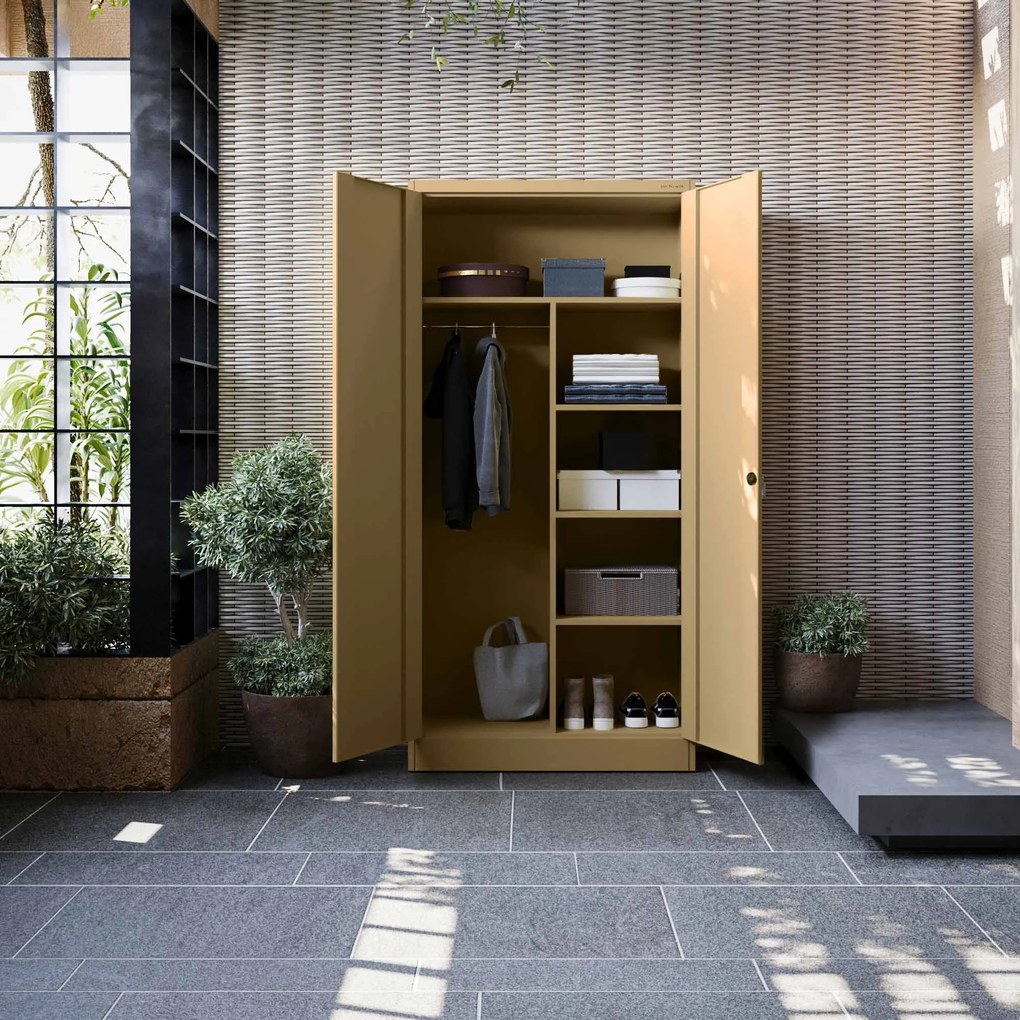 Szafa gospodarcza zamykana DAWID, 900 x 1850 x 450 mm, Fresh Style: beżowa