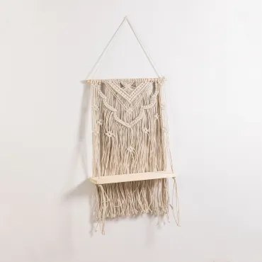 Tapicerka Z Półką Ścienną Z Bawełny I Drewna Sosnowego Elizama D - Sklum