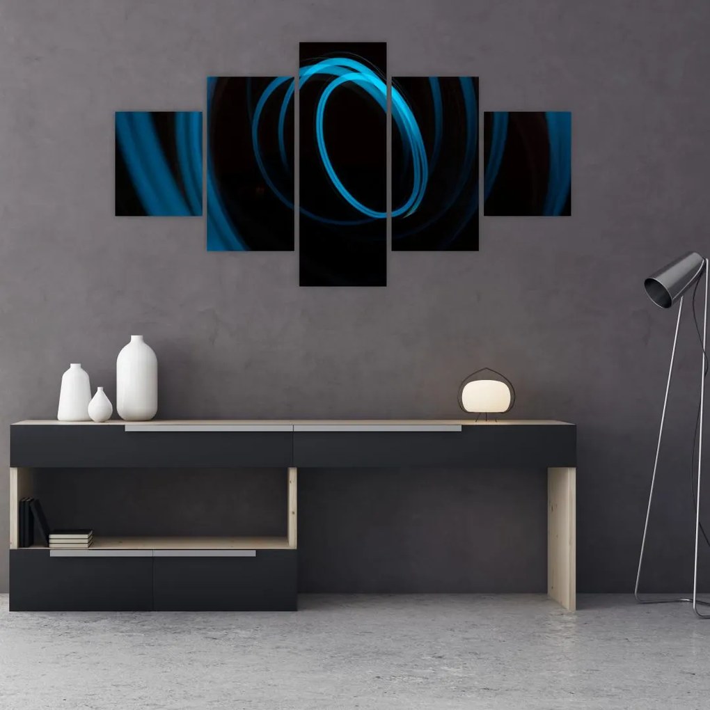 Obraz niebieskiej linii (125x70 cm)