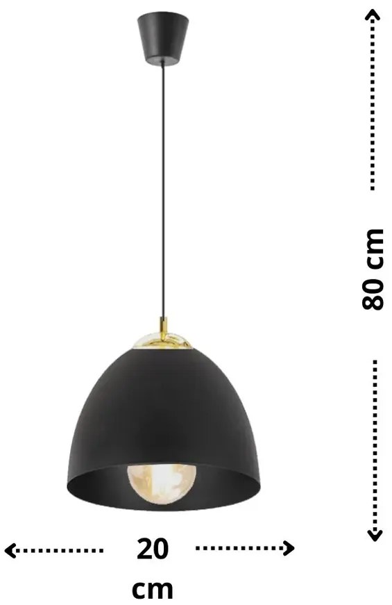 Czarna wisząca lampa w nowoczesnym stylu - M042 Elandro