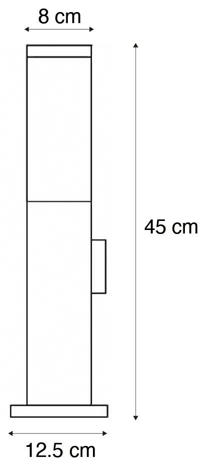 Zewnetrzna Nowoczesna lampa zewnętrzna 45 cm stalowa z gniazdkiem IP44 - Malios Nowoczesny Oswietlenie zewnetrzne