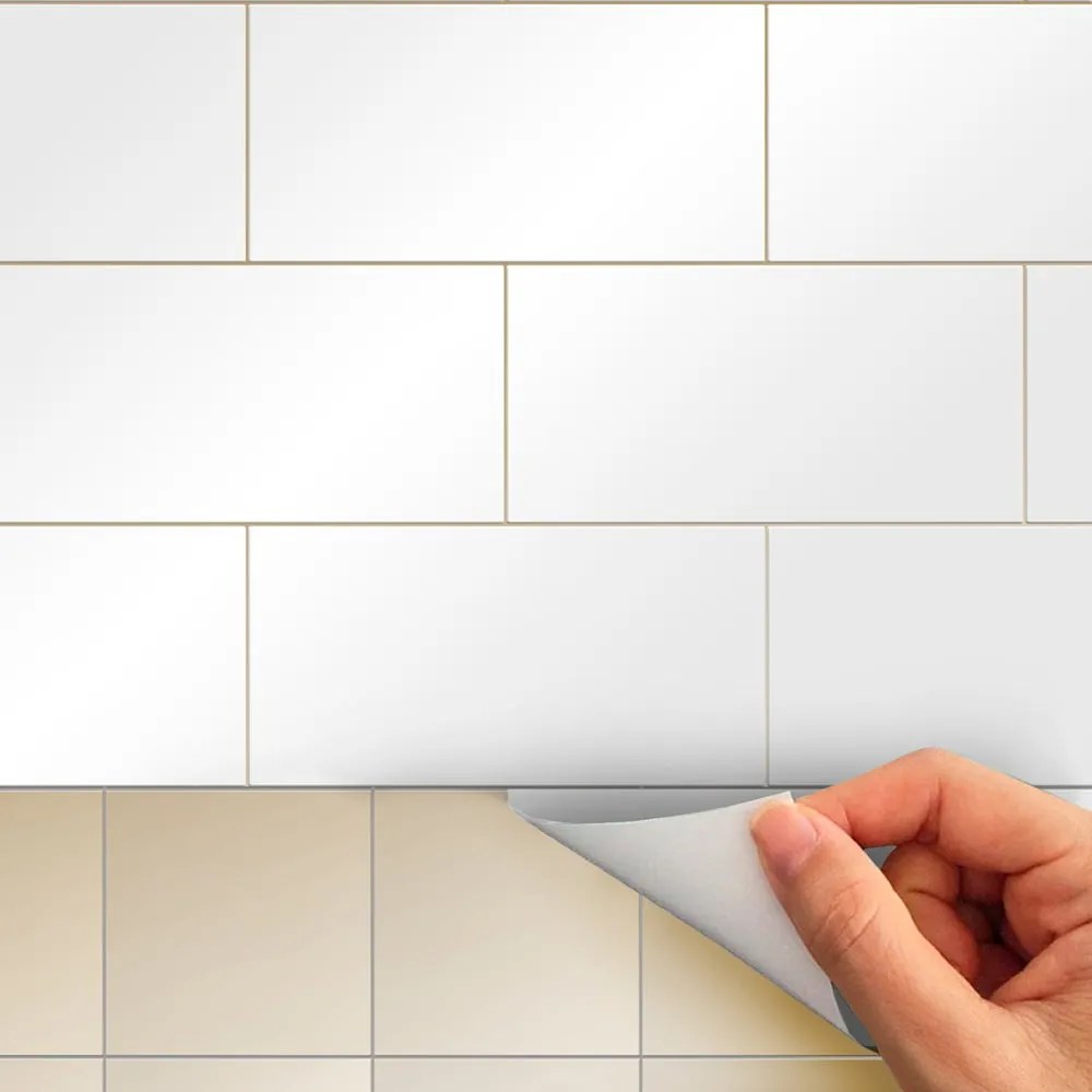 Zestaw naklejek na kafelki 30 szt. 20x10 cm Subway Tiles White – Ambiance