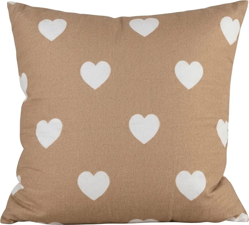 Poszewka na poduszkę z mikrofibry CARAMHEART 45x45 cm, brązowy