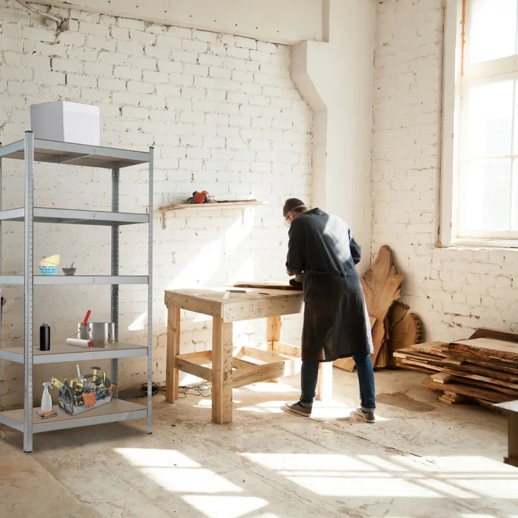 Regał o dużej nośności HEAVY, maks. 875kg, 90x40x180cm, srebrna Jurhan