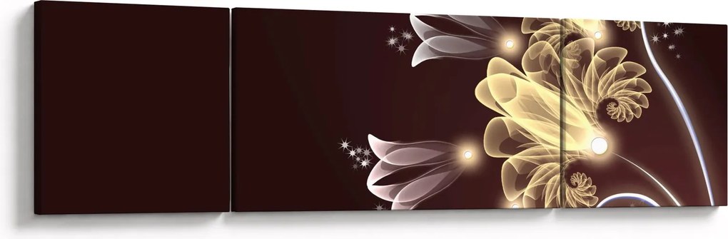 Obraz - Świecące kwiaty (170x50 cm)